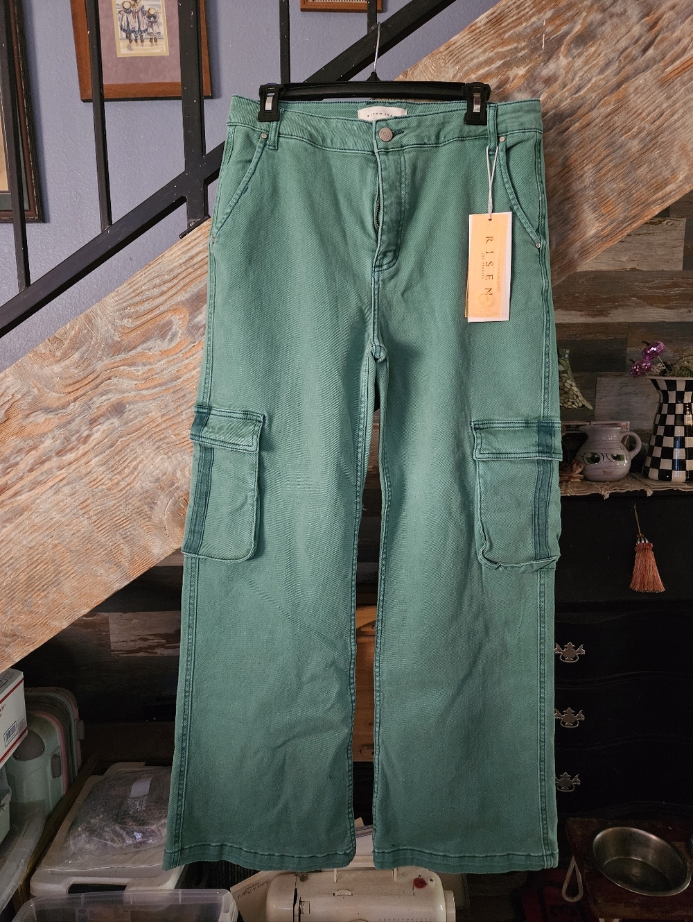 Risen Teal Cargo Pants